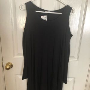 Black Open Shoulder Longer Dress Size Small